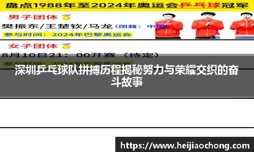 深圳乒乓球队拼搏历程揭秘努力与荣耀交织的奋斗故事